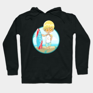 beach sea surfer cartoon cool funny Hoodie